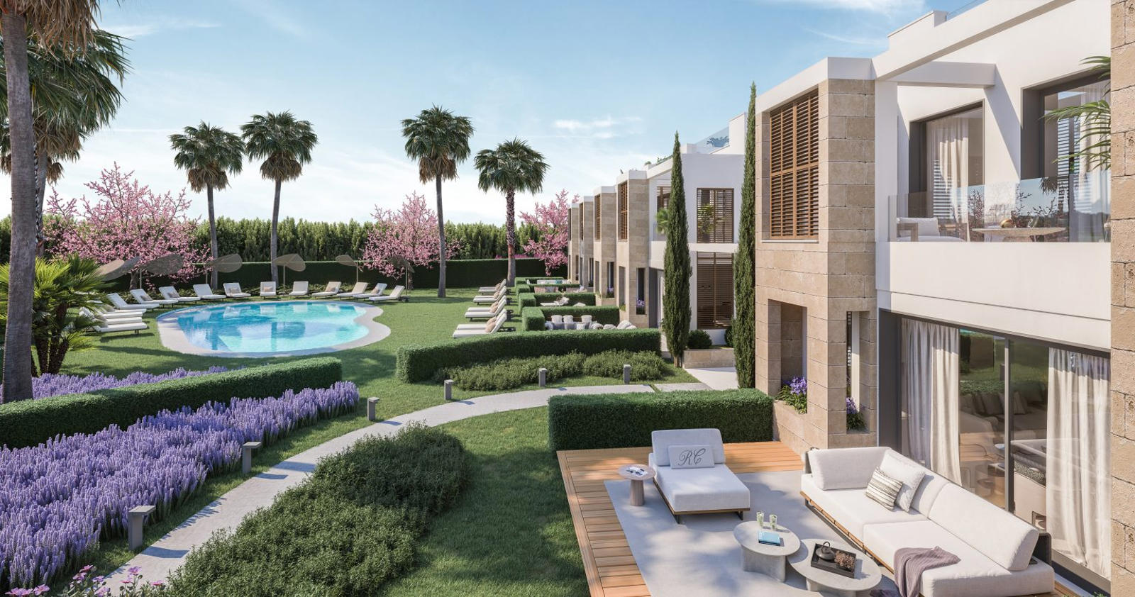 Вилла с видом на озеро и горы