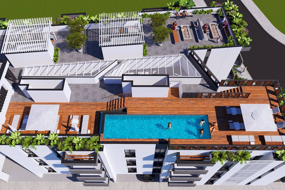 Квартира 2+1, 75 м, бассейн на крыше, Никосия