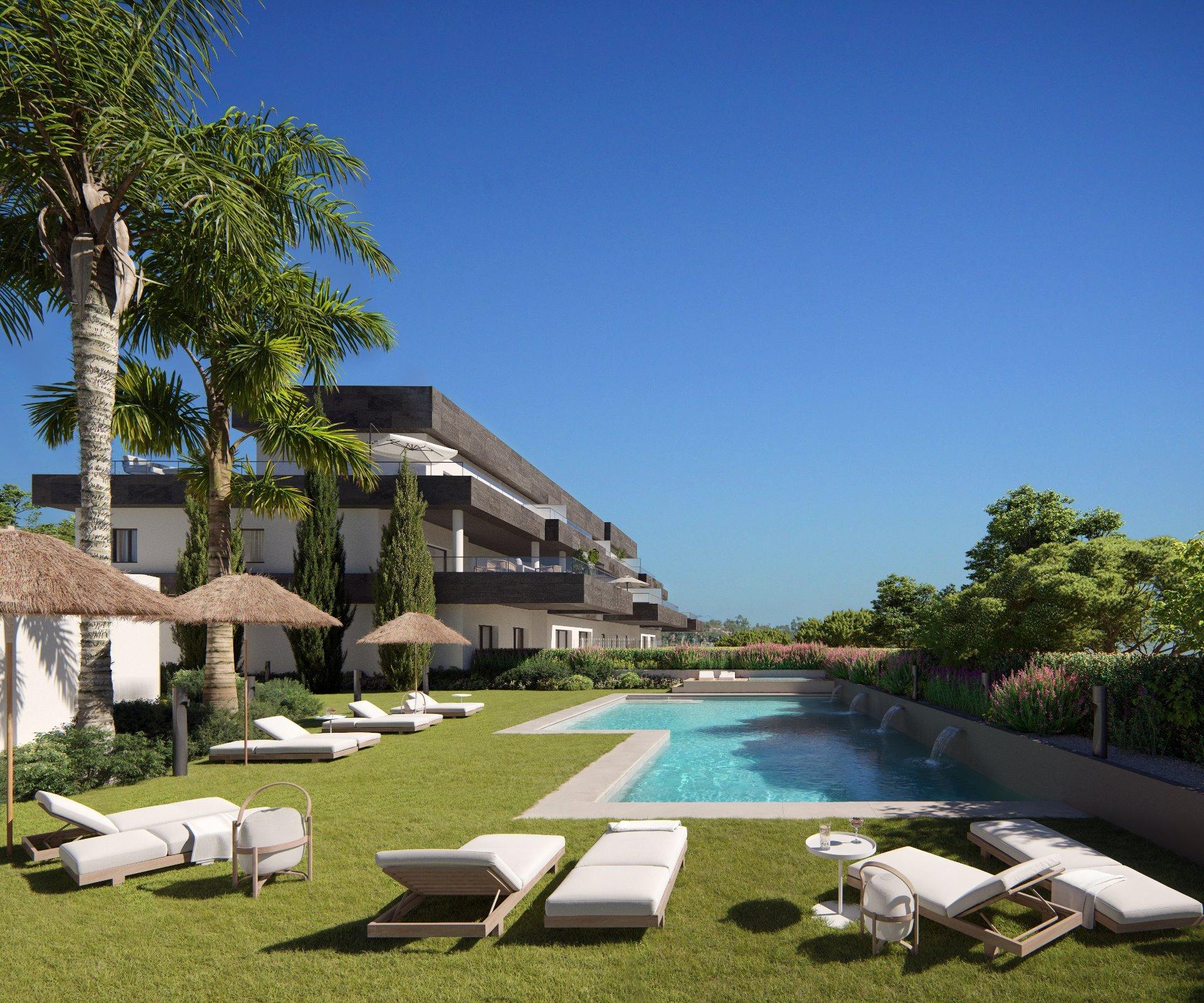 Nowy kompleks mieszkaniowy w pobliżu Doña Julia Golf - nowoczesne domy ze spektakularnymi widokami