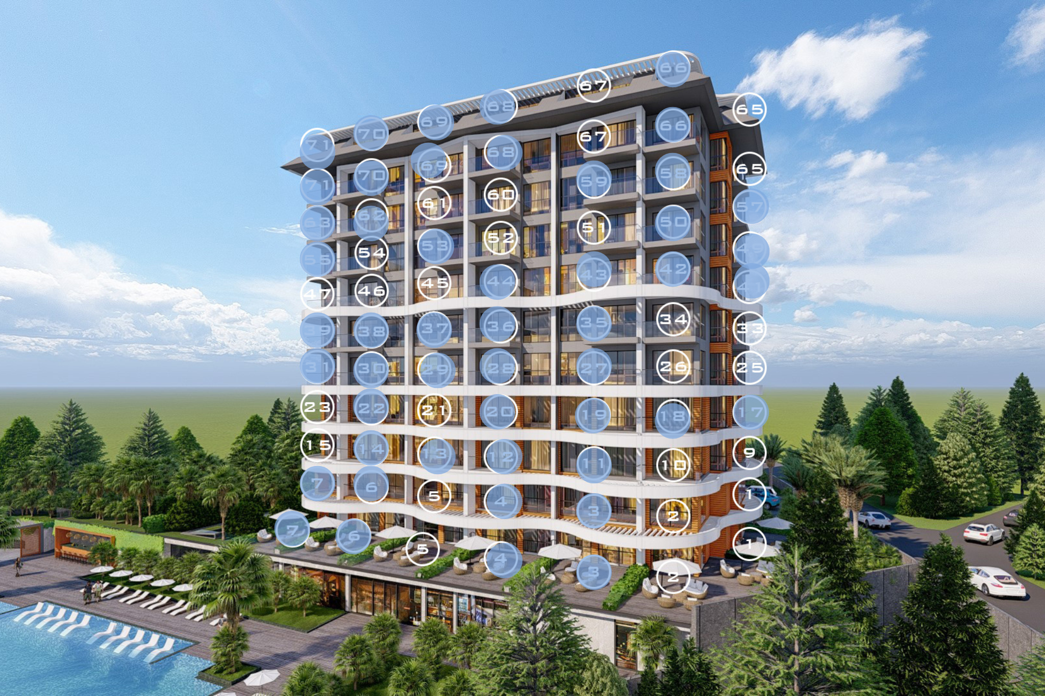 Новые квартиры в 1200 м от моря