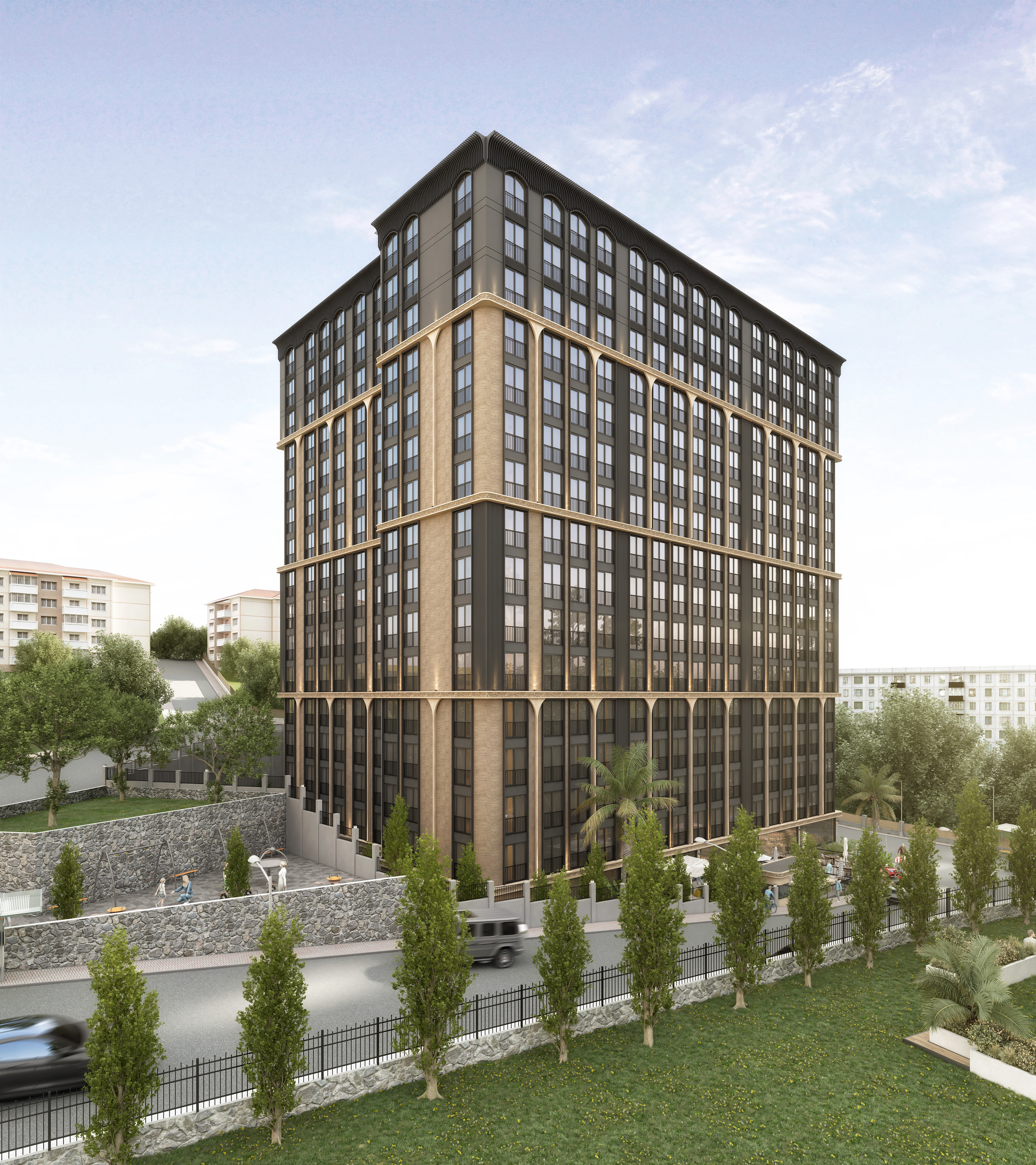 Новая застройка в районе Сейрантепе-Кагытхане (Ени Левент)