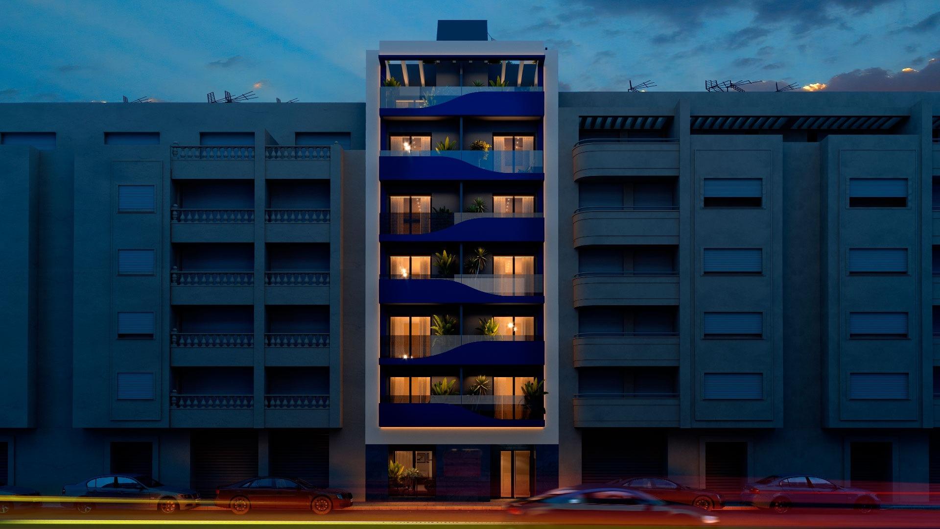 Apartamenty w nowym budownictwie 200 metrów od morza w Torrevieja