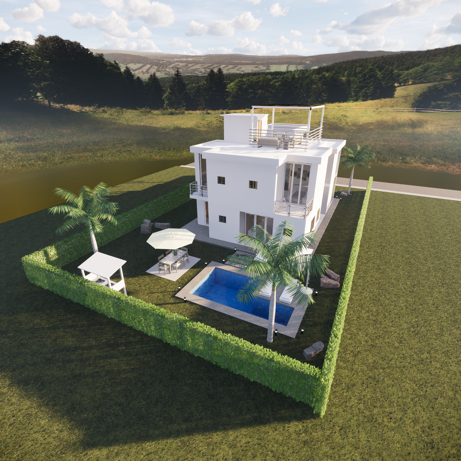 Elegante 4-Schlafzimmer-Villa mit eigenem Bad, Pool und Parkplatz