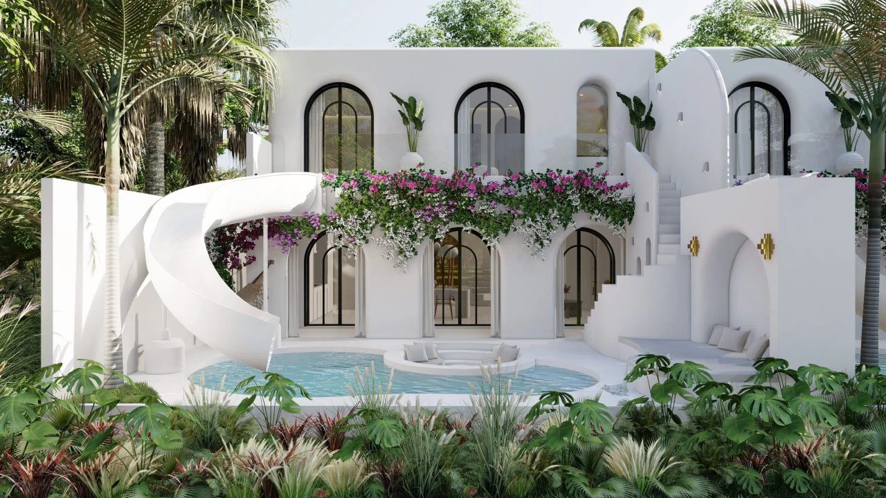 Nowoczesne piękne ville w indonezji