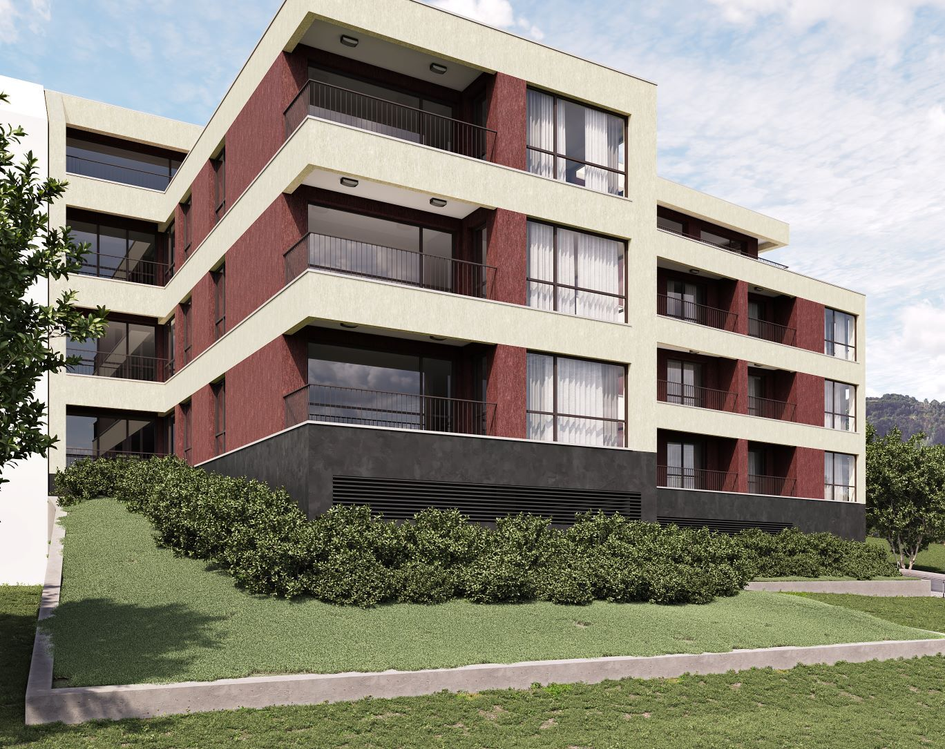 Nowoczesny budynek mieszkalny w spokojnej, zielonej dzielnicy Warny