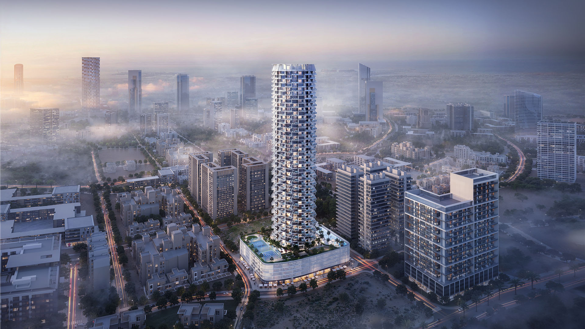 Nowoczesna wieża w jednej z najbardziej dynamicznych dzielnic Dubaju